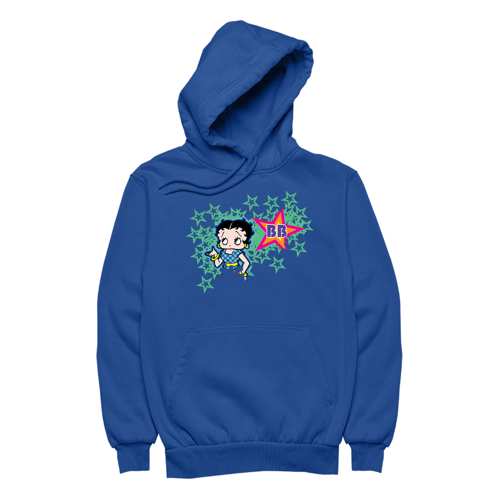 Betty Boop Green Stars With Dots Men's Hooded Sweatshirt