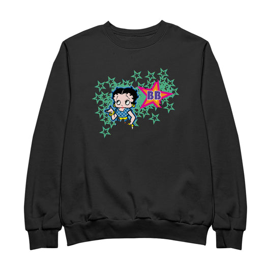 Betty Boop Green Stars With Dots Men's Sweatshirt