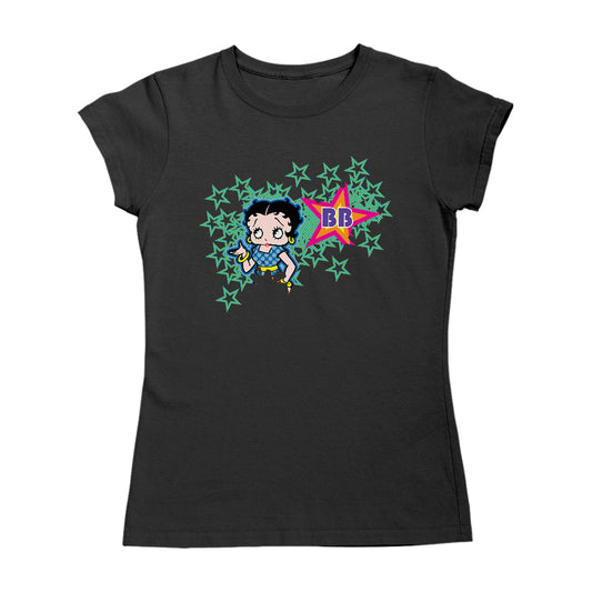 Betty Boop Green Stars With Dots Women's T-Shirt