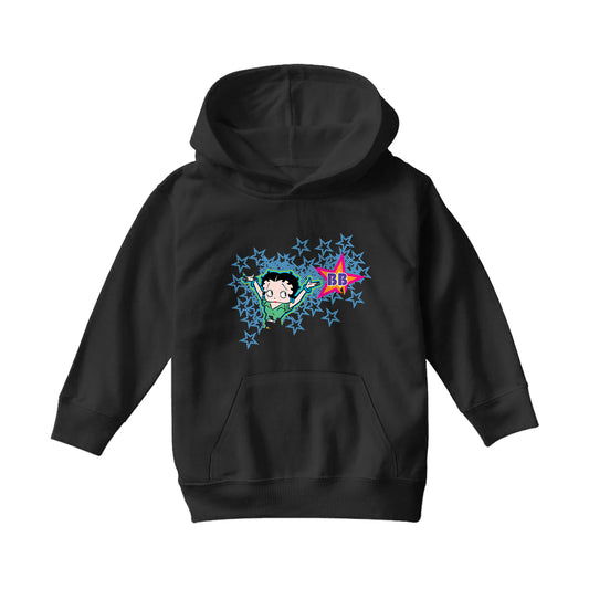 Betty Boop Dots And Blue Stars Kids Hooded Sweatshirt
