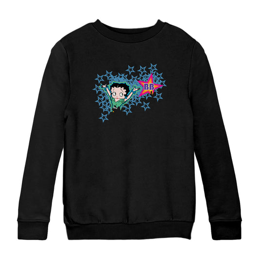 Betty Boop Dots And Blue Stars Kids Sweatshirt