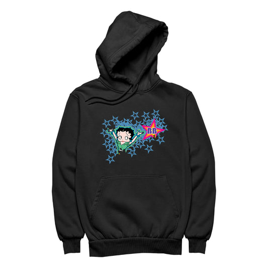 Betty Boop Dots And Blue Stars Men's Hooded Sweatshirt