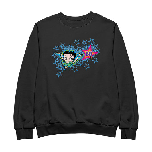 Betty Boop Dots And Blue Stars Men's Sweatshirt