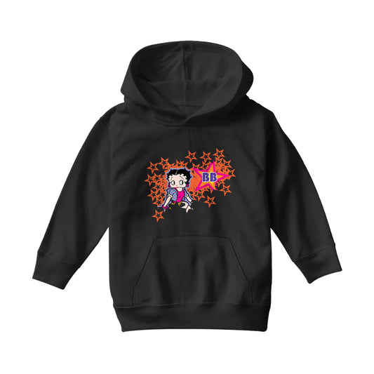 Betty Boop Dots And Orange Stars Kids Hooded Sweatshirt