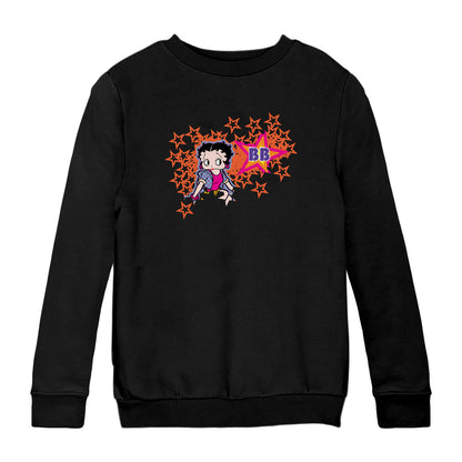 Betty Boop Dots And Orange Stars Kids Sweatshirt