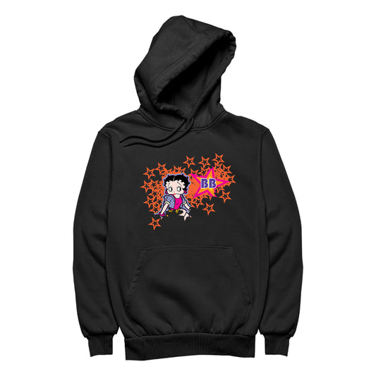 Betty Boop Dots And Orange Stars Men's Hooded Sweatshirt