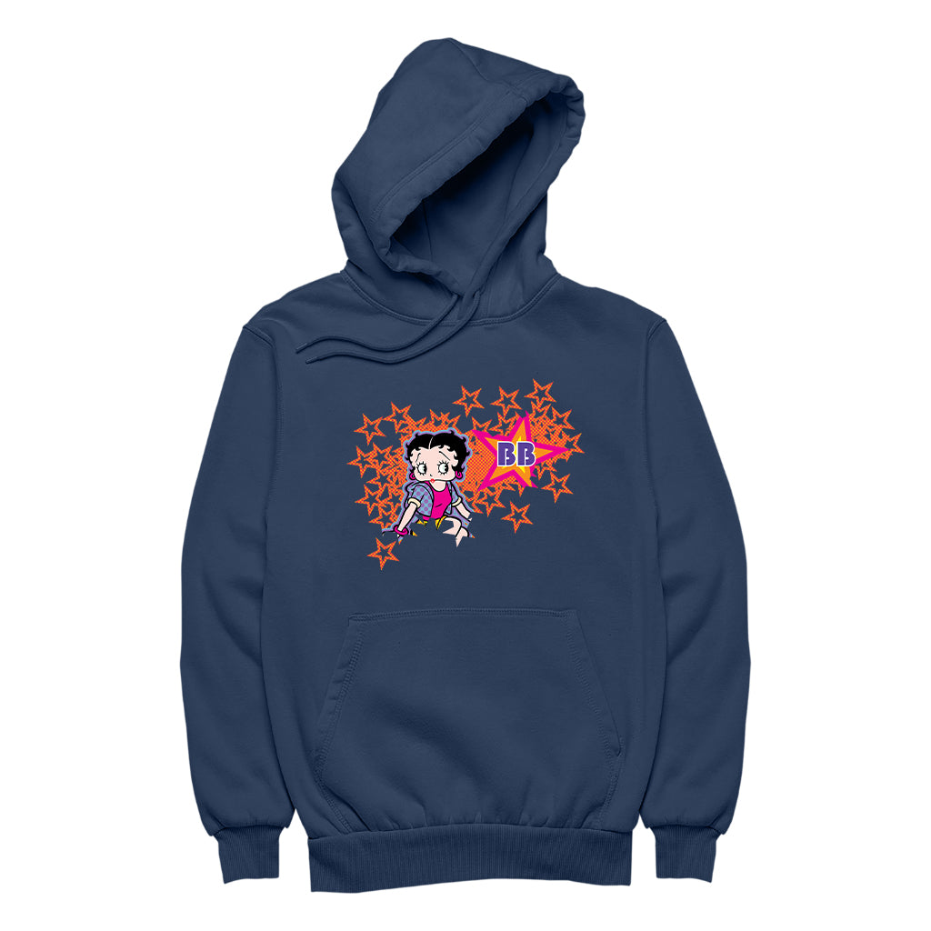 Betty Boop Dots And Orange Stars Men's Hooded Sweatshirt