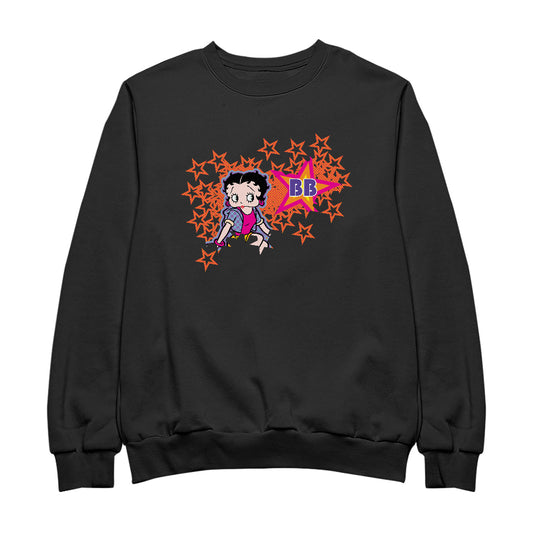 Betty Boop Dots And Orange Stars Men's Sweatshirt