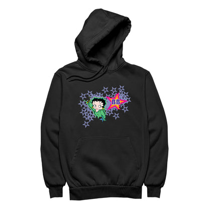 Betty Boop Green Top Purple Stars Men's Hooded Sweatshirt