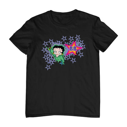 Betty Boop Green Top Purple Stars Men's T-Shirt