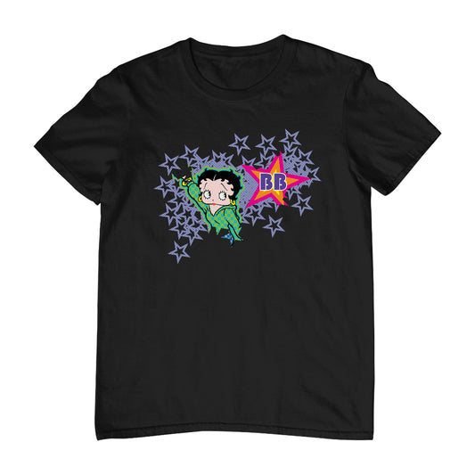 Betty Boop Green Top Purple Stars Men's T-Shirt