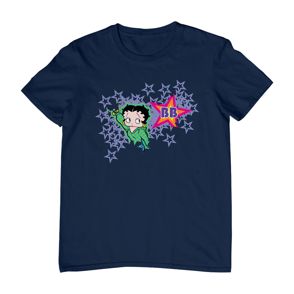 Betty Boop Green Top Purple Stars Men's T-Shirt
