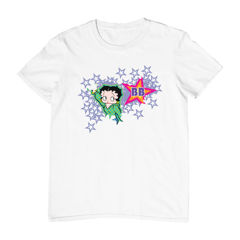 Betty Boop Green Top Purple Stars Men's T-Shirt