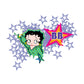 Betty Boop Green Top Purple Stars Kids Hooded Sweatshirt