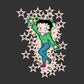 Betty Boop Pink Boots Light Pink Stars Kids T-Shirt