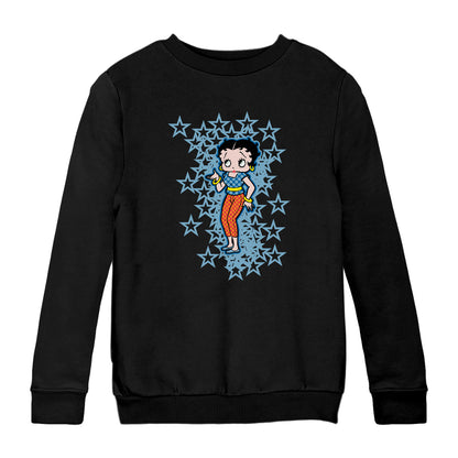 Betty Boop Small Blue Stars Kids Sweatshirt