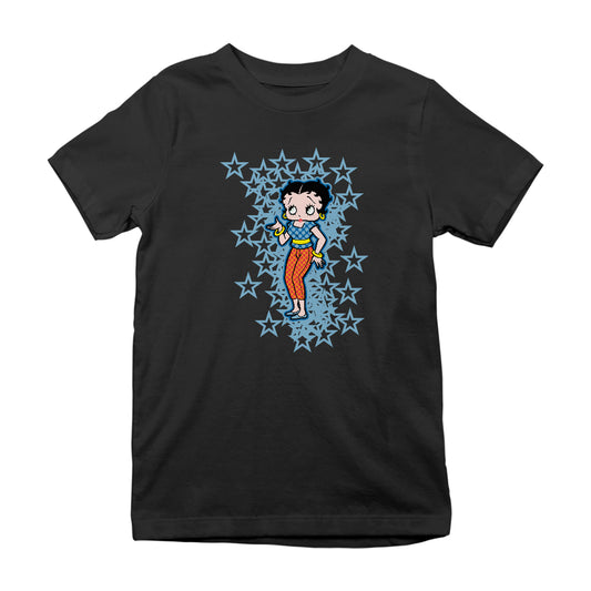 Betty Boop Small Blue Stars Kids T-Shirt