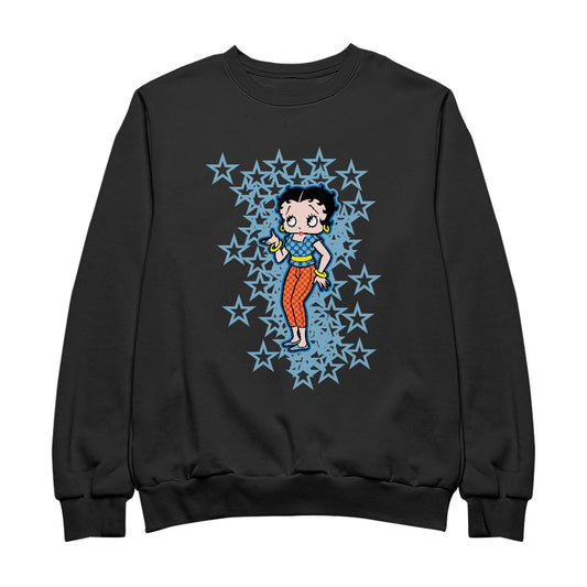 Betty Boop Small Blue Stars Men's Sweatshirt