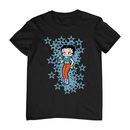 Betty Boop Small Blue Stars Men's T-Shirt