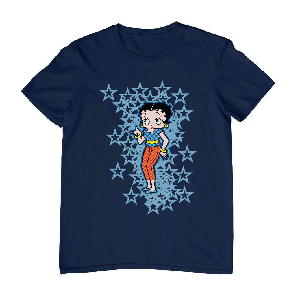 Betty Boop Small Blue Stars Men's T-Shirt