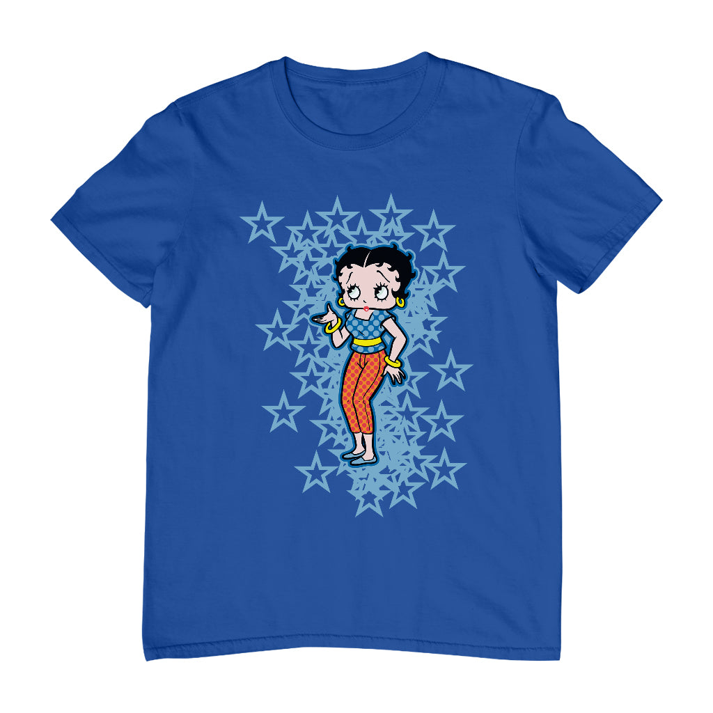 Betty Boop Small Blue Stars Men's T-Shirt