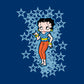 Betty Boop Small Blue Stars Kids Hooded Sweatshirt