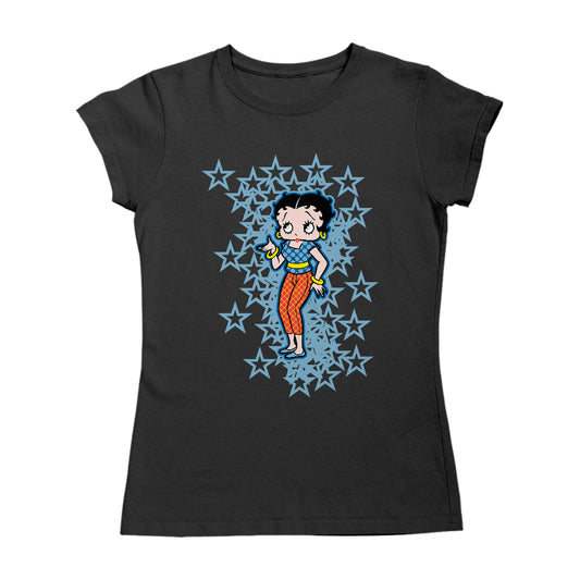Betty Boop Small Blue Stars Women's T-Shirt