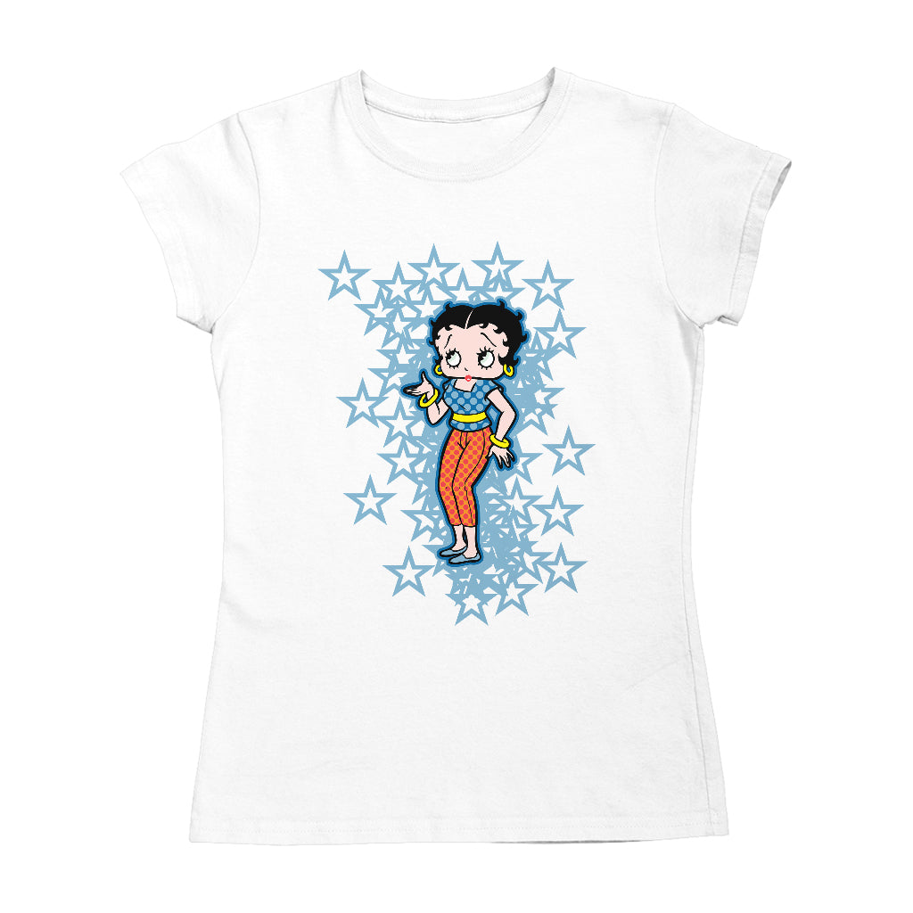 Betty Boop Small Blue Stars Women's T-Shirt