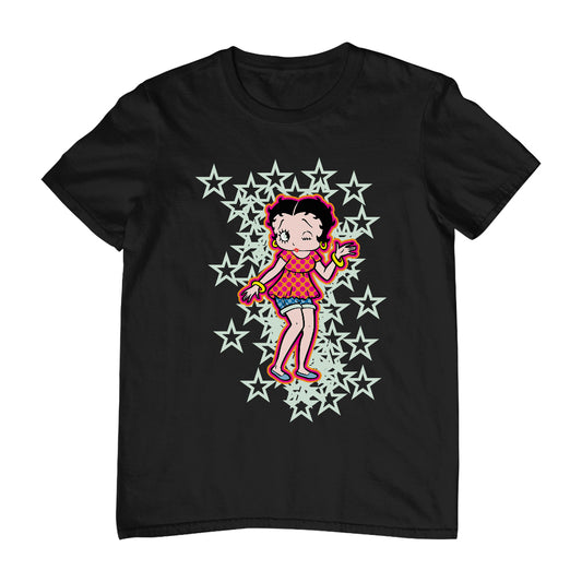 Betty Boop Small Light Green Stars Men's T-Shirt