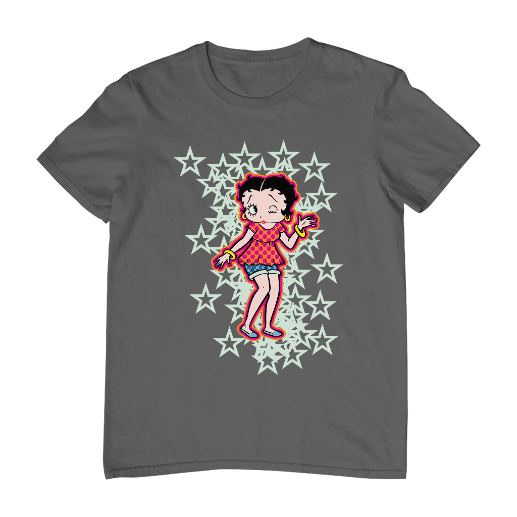 Betty Boop Small Light Green Stars Men's T-Shirt