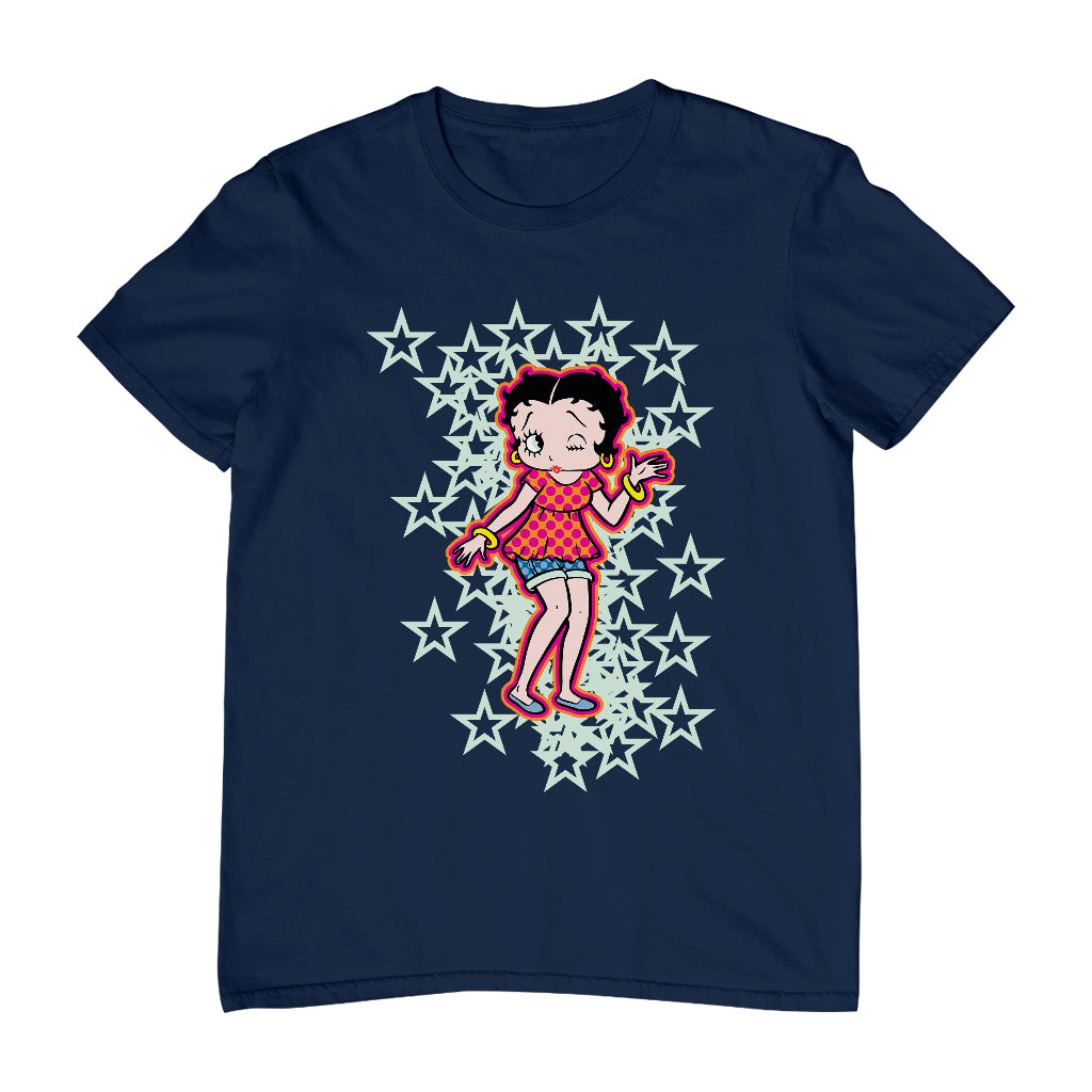 Betty Boop Small Light Green Stars Men's T-Shirt