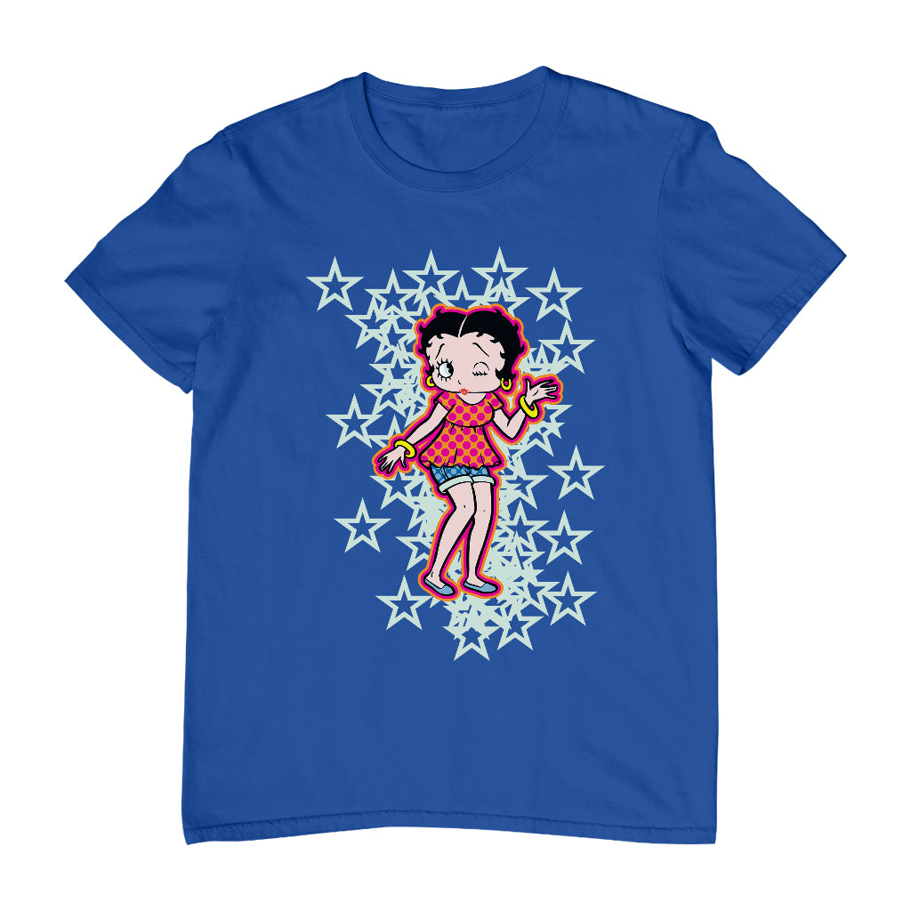 Betty Boop Small Light Green Stars Men's T-Shirt
