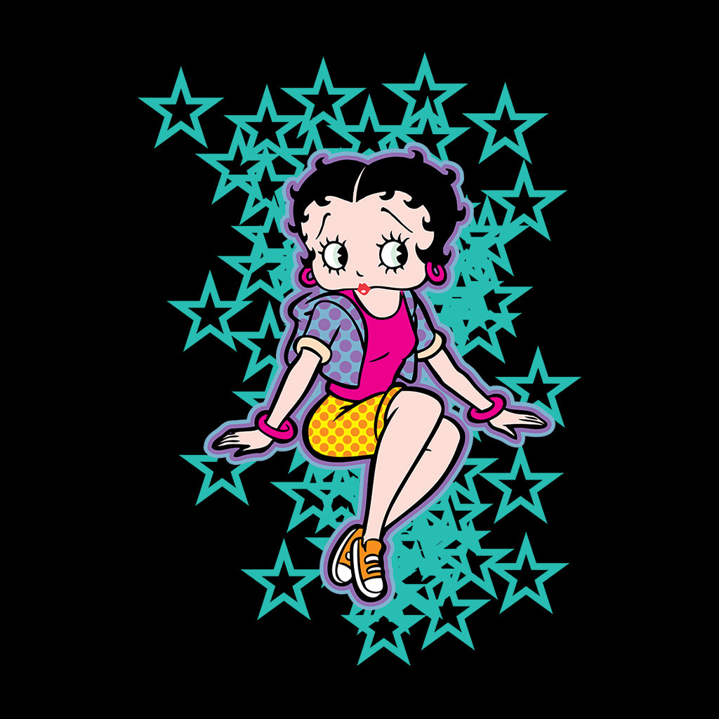 Betty Boop Sitting with Turquoise Stars Men's T-Shirt