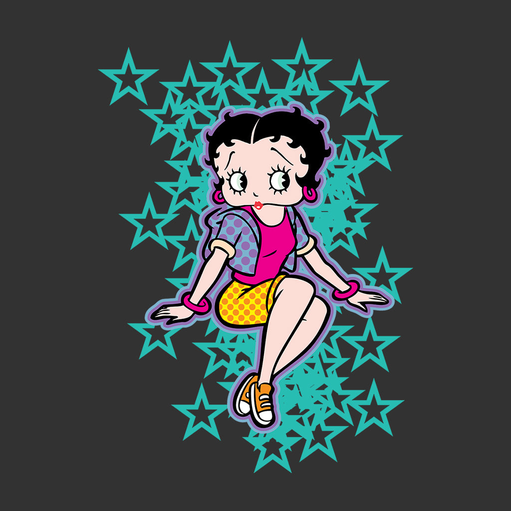 Betty Boop Sitting with Turquoise Stars Men's T-Shirt