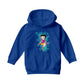 Betty Boop Sitting with Turquoise Stars Kids Hooded Sweatshirt