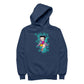 Betty Boop Sitting with Turquoise Stars Men's Hooded Sweatshirt