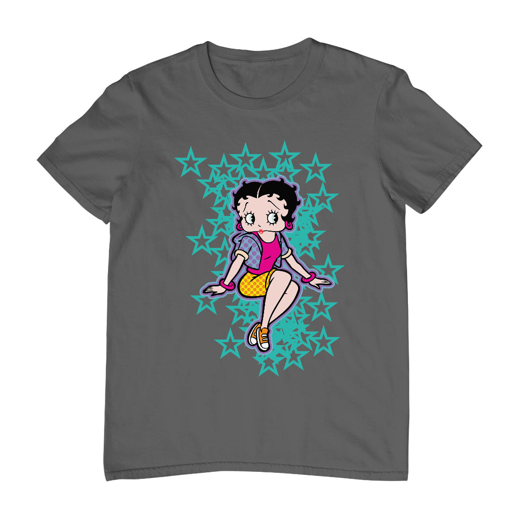 Betty Boop Sitting with Turquoise Stars Men's T-Shirt