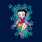 Betty Boop Sitting with Turquoise Stars Men's T-Shirt