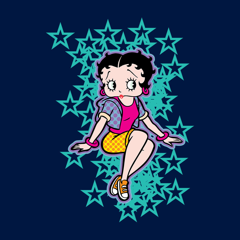 Betty Boop Sitting with Turquoise Stars Men's T-Shirt
