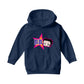 Betty Boop Hot Pink Outside Star Kids Hooded Sweatshirt