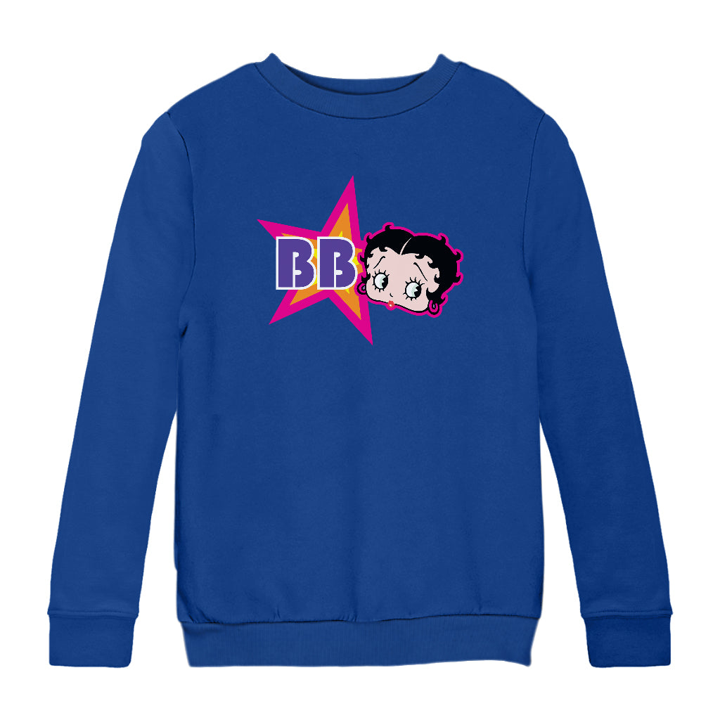 Betty Boop Hot Pink Outside Star Kids Sweatshirt