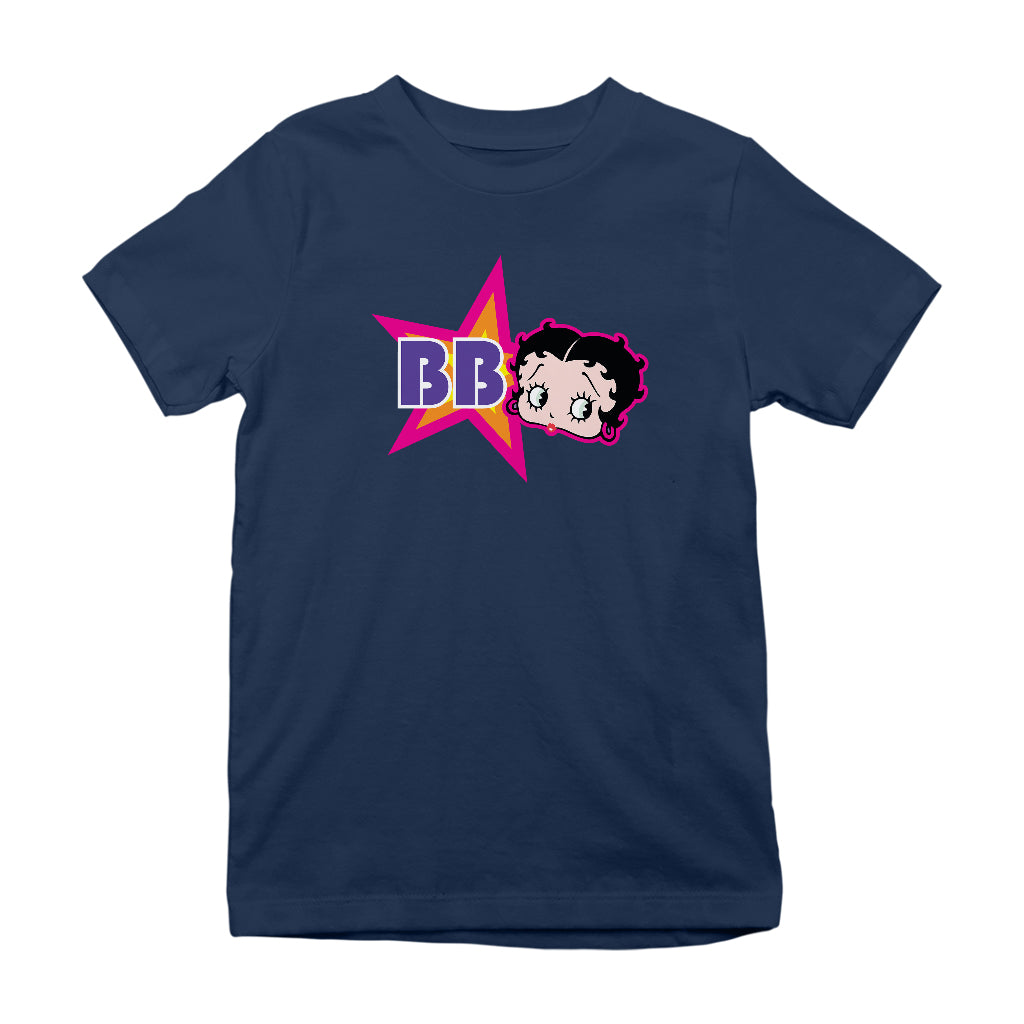 Betty Boop Hot Pink Outside Star Kids T-Shirt