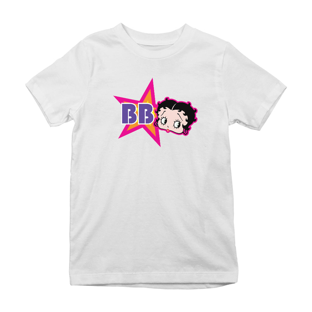 Betty Boop Hot Pink Outside Star Kids T-Shirt
