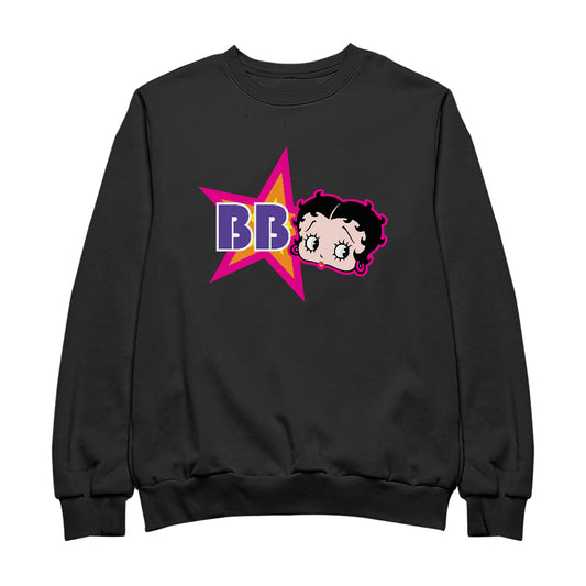 Betty Boop Hot Pink Outside Star Men's Sweatshirt