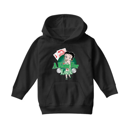 Betty Boop A Kiss For Luck Kids Hooded Sweatshirt