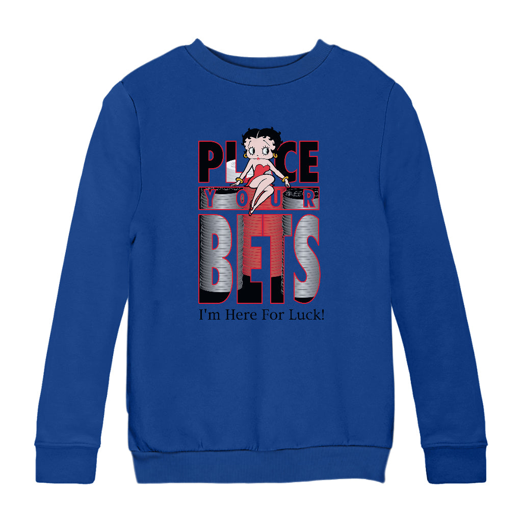 Betty Boop Place Your Bets Kids Sweatshirt