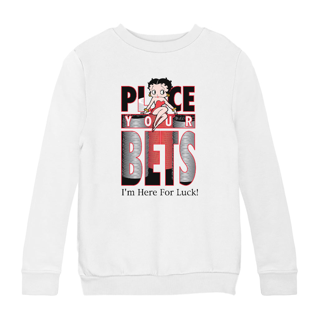 Betty Boop Place Your Bets Kids Sweatshirt