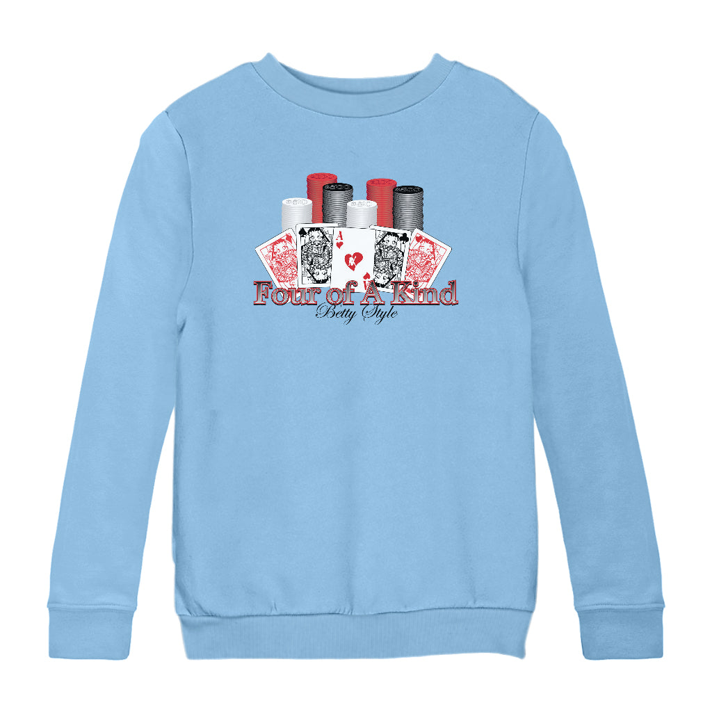 Betty Boop Betty Style Four Of A Kind Kids Sweatshirt