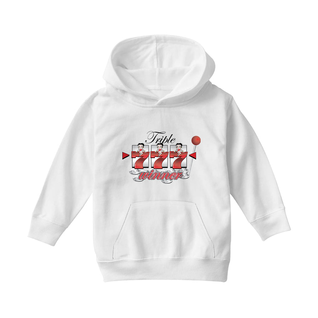 Betty Boop Triple Seven Winner Kids Hooded Sweatshirt