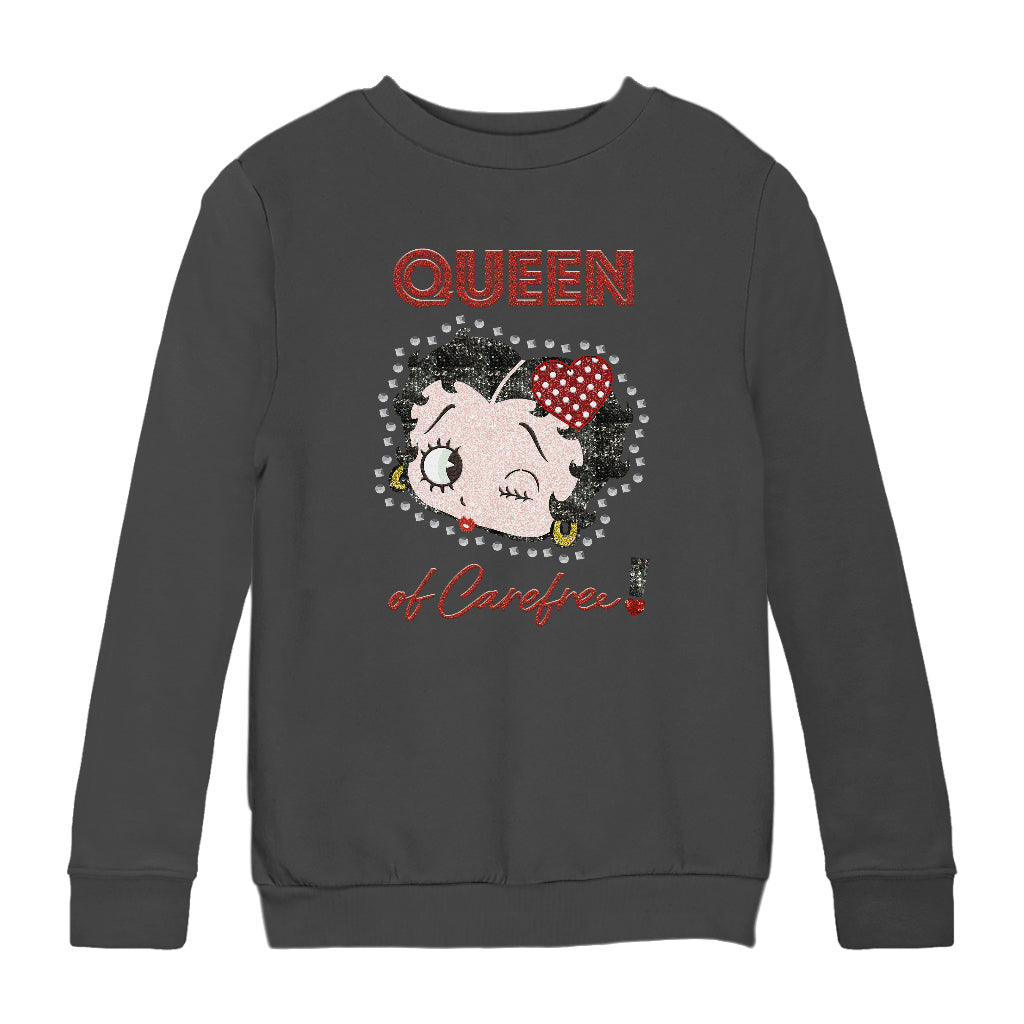 Betty Boop Queen Of Carefree! Kids Sweatshirt